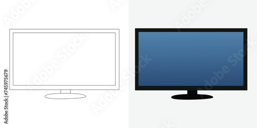 vector illustration set, LCD television