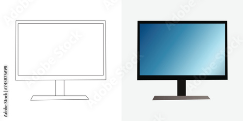 vector illustration set, LCD television