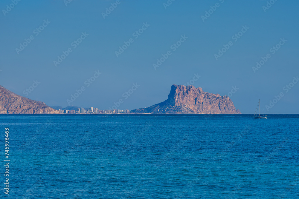 Scenic view of Penyal d'Ifac in Calp, Nature Park on the Spanish Mediterranean Coast