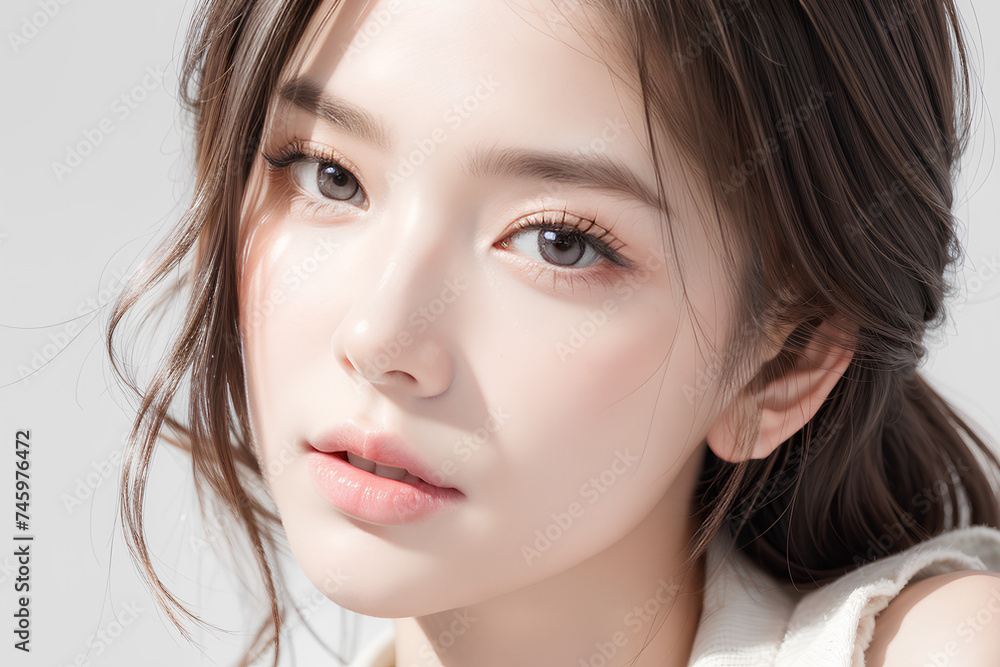 Gorgeous Young Female Model - Fashion or Cosmetics Model - Beauty with Perfect Fine Features - Beautiful Smooth Hair Gorgeous Young Female Model - Fashion or Cosmetics Model - Beauty with Perfect Fine Features - Beautiful Smooth Hair