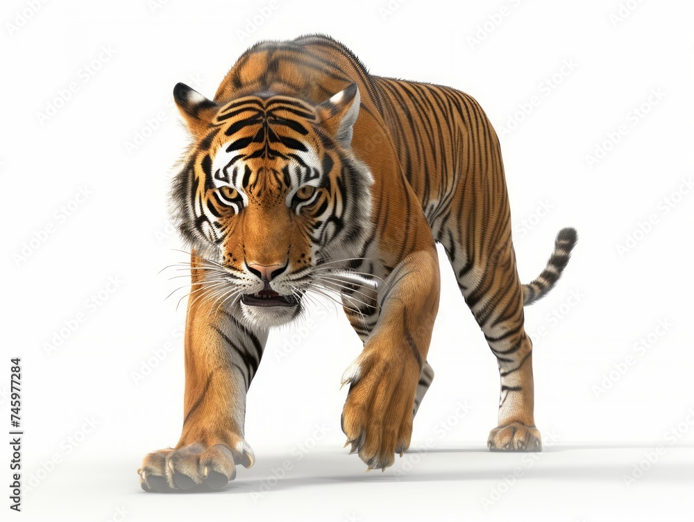 tiger realistic on white isolated background