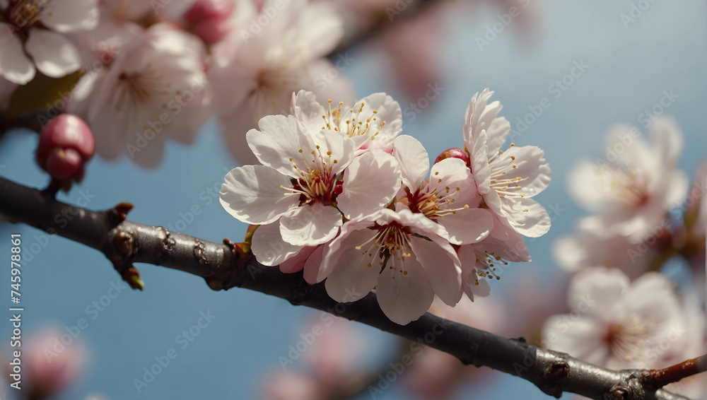 Nature background with blooming cherry blossoms. Nature background with blooming cherry blossoms.