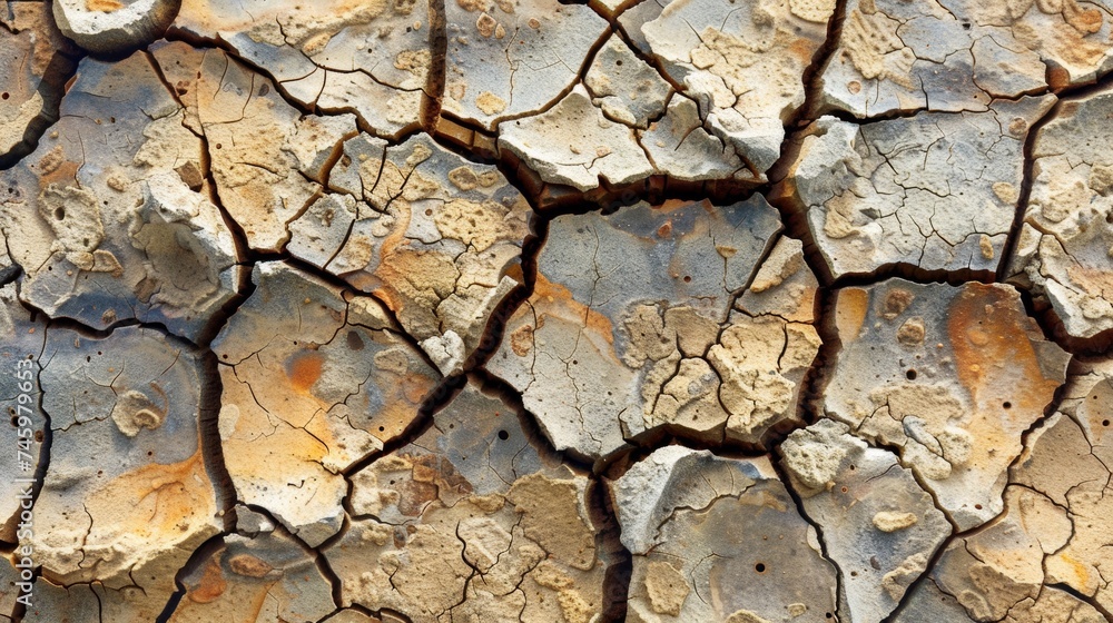 A close up of a cracked and dried out wall, AI A close up of a cracked and dried out wall, AI