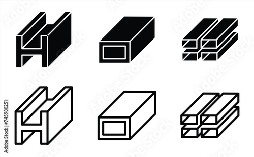 steel icon set, metal and stainless icon vector illustration