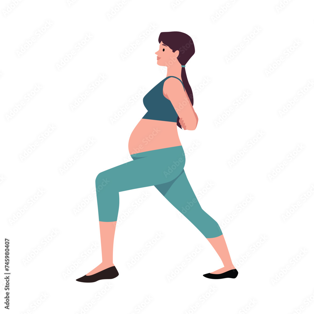 Vector illustration of a pregnant woman doing yoga. Vector illustration of a pregnant woman doing yoga.