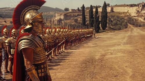 Roman army stand ready for battle