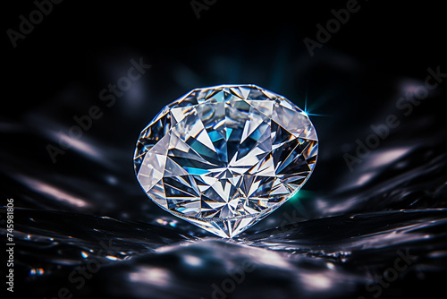 a beautiful diamond  shining diamond  black background