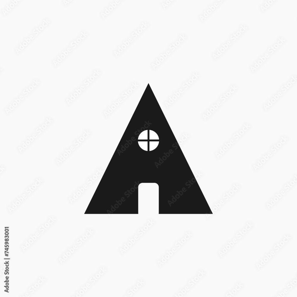 Fototapeta premium Triangle for a construction company isolated on white background 