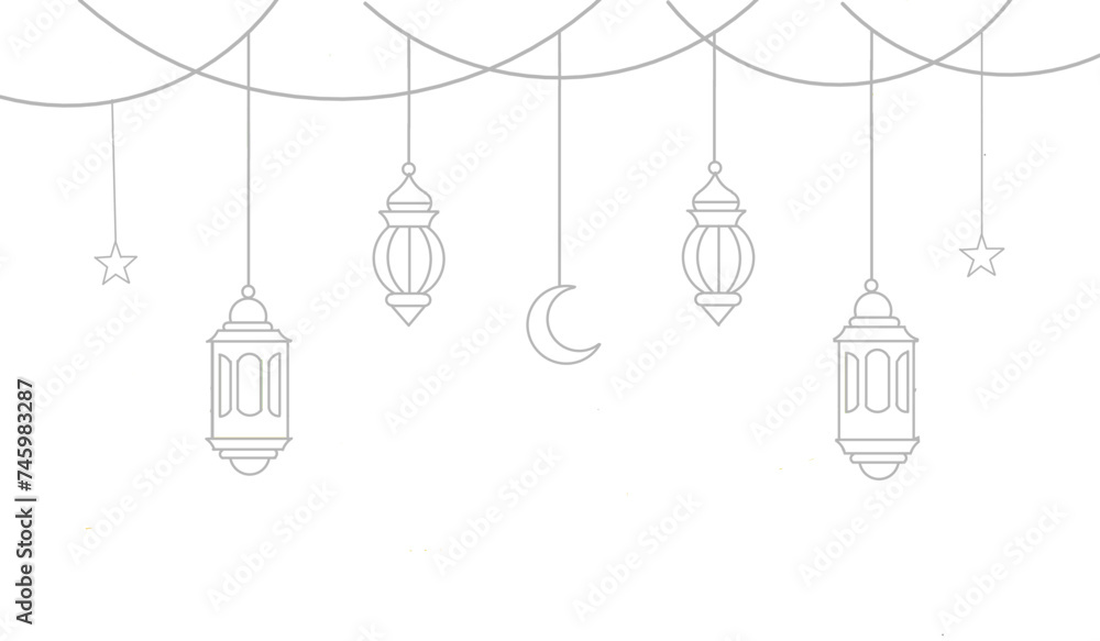 Ied mubarak. Ramadhan mubarak. Lantern symbol in line art. Ied mubarak icon. Ramadhan mubarak icon.