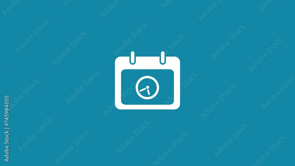 Animated date calender icon concept with clock icon Animated date calender icon concept with clock icon