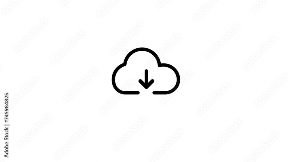 Animated by cloud download icon animation concept file Animated by cloud download icon animation concept file