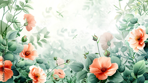 The beautiful colorful flower painting in watercolor illustration template for banner  cover and landing page.