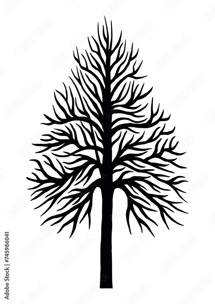 Tree crown, vector tree silhouette Tree crown, vector tree silhouette