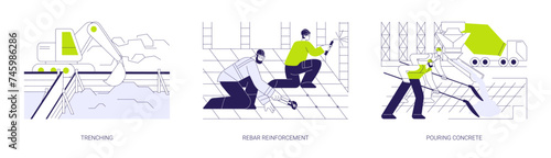 Foundation footer abstract concept vector illustrations.