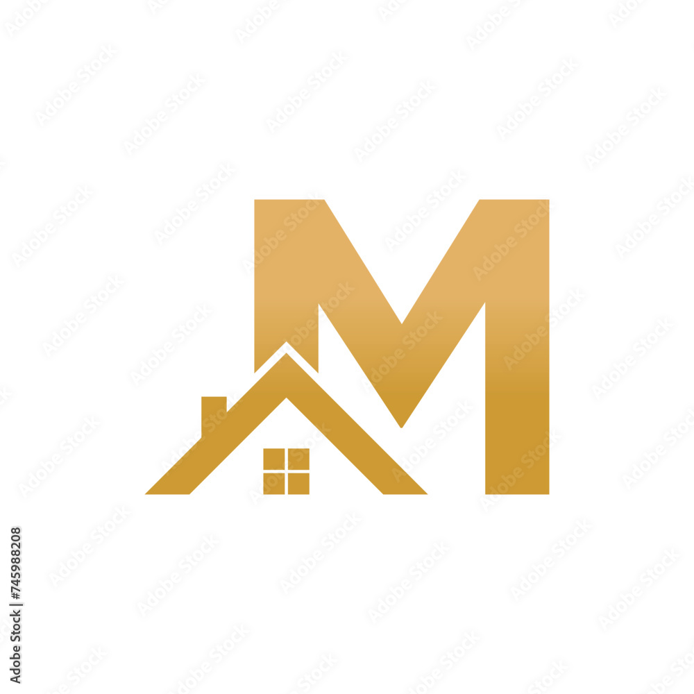 Home logo design with concept letter M Home logo design with concept letter M