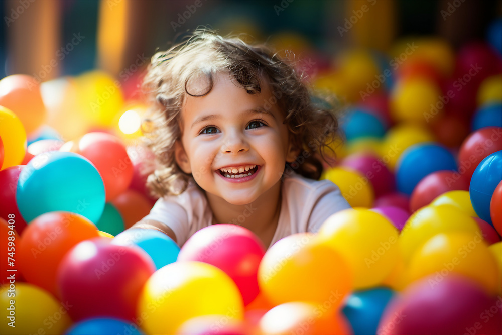 Small children in kindergarten playroom having fun preschooler education concept Generative AI picture Small children in kindergarten playroom having fun preschooler education concept Generative AI picture