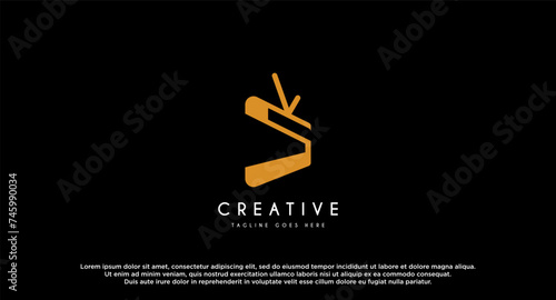 Letter S with television logo design.