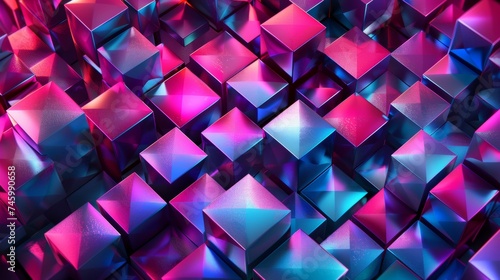 A bunch of different colored cubes are arranged in a pattern  AI