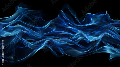 Abstract blue pattern on a dark background. Clean blue geometric background. Wave background with blue digital effect.