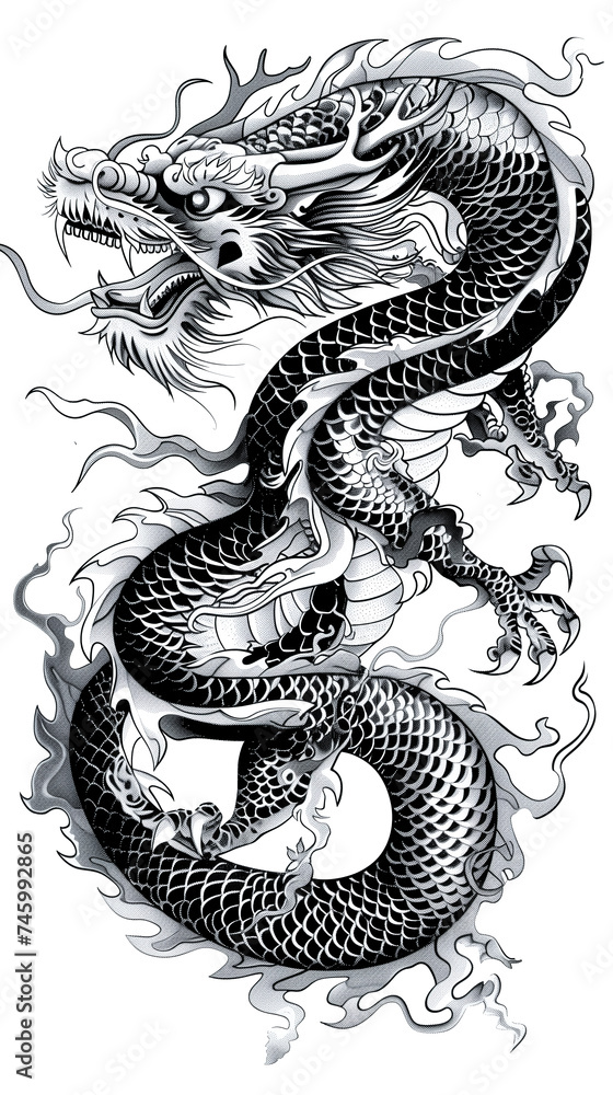 Illustration of Traditional chinese Dragon. Chinese new year poster, banner, postcard design element Illustration of Traditional chinese Dragon. Chinese new year poster, banner, postcard design element