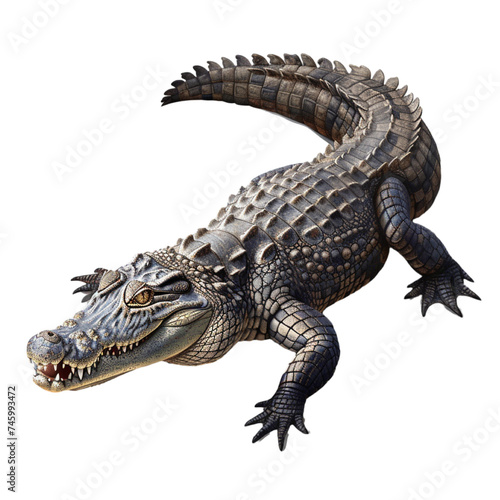 Crocodile isolated on transparent background. Crocodile png file. Generated AI