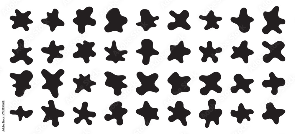 Grunge vector illustration with a collection of black ink blots and drops, creating an abstract background Grunge vector illustration with a collection of black ink blots and drops, creating an abstract background
