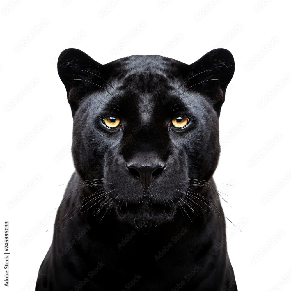 Black panther isolated on a white background