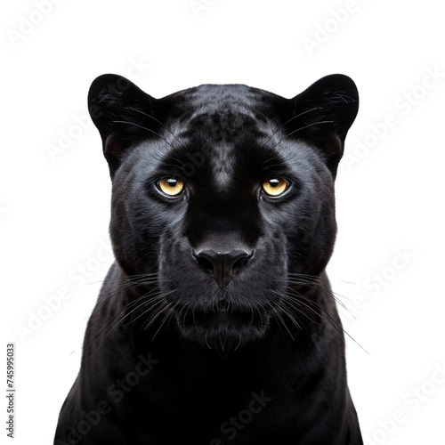 Black panther isolated on a white background