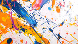 Abstract Explosion of Color in Action Painting Background