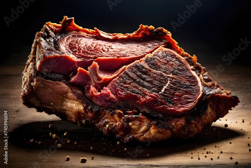 a piece of undercooked meat
 photo