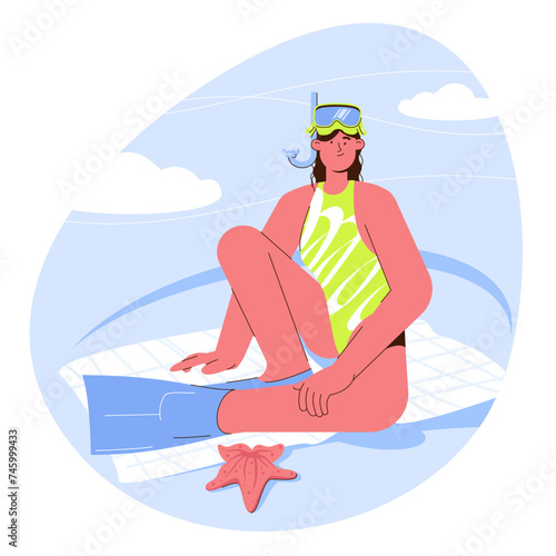 Summer beach and water sport activities.