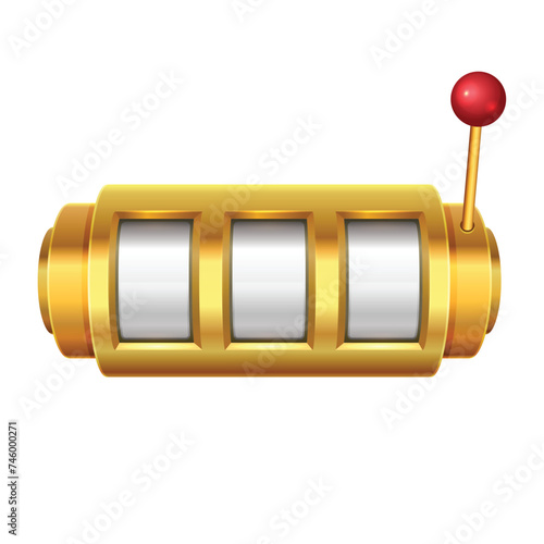 Golden Slot Machine Jackpot Gambling. Vector