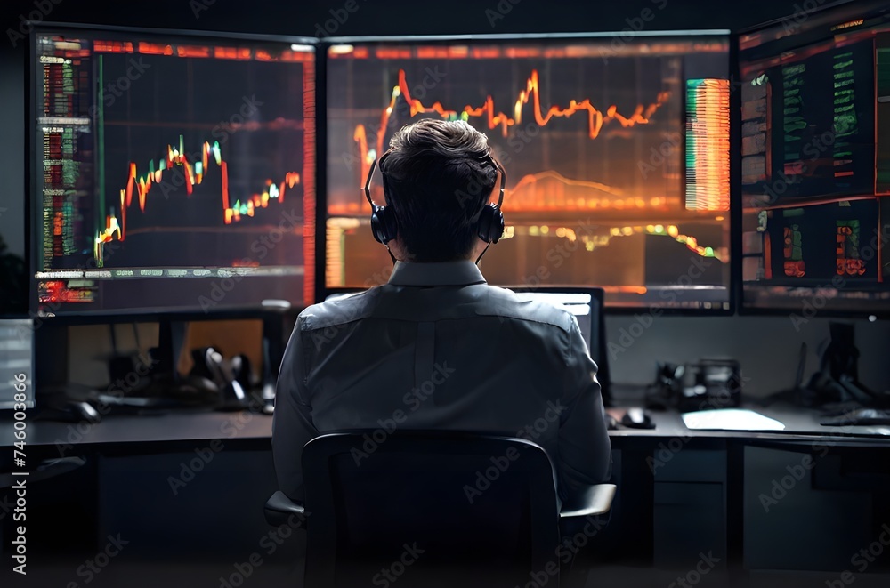 crypto trading stock market monitor in the room.generative ai crypto trading stock market monitor in the room.generative ai
