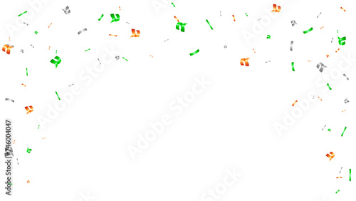 Frame confetti colors Irish style elements with St. Patrick s Day, anniversary, birthday party