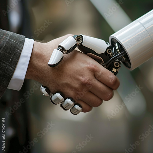 Handshake between man and robot