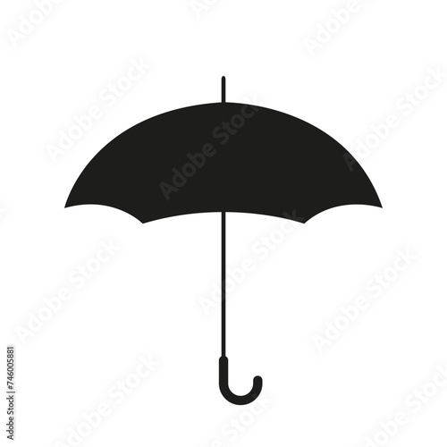 Back umbrella shadow icon. Vector illustration. Isolated on white background.