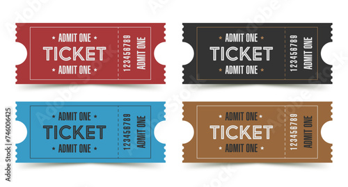 Four vector tickets. Isolated on a white background. Flat design.	
