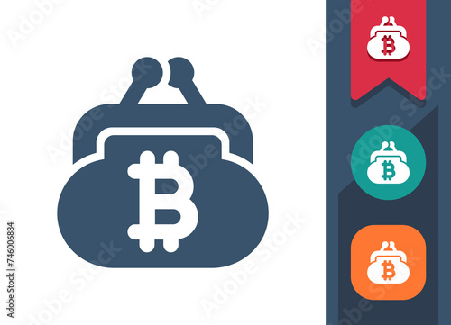 Coin Purse Icon. Change Purse, Wallet, Bitcoin, Cryptocurrency, Crypto Currency