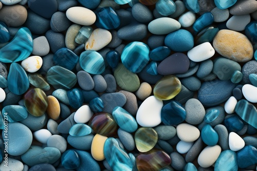 Background of coloured pebbles. Generative AI.