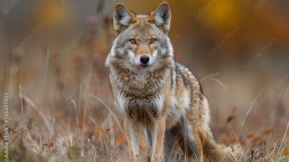 Wild coyote in its natural environment