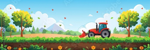 Tractor Plows Agriculture Field