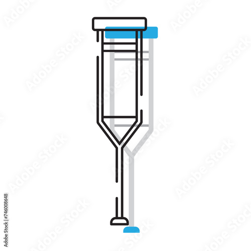 Colored crutch medicine icon Vector © laudiseno