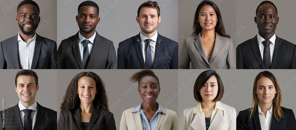 Global Business Professionals. Diverse group of business professionals in formal attire.