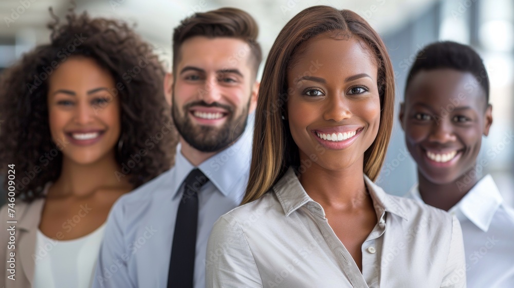 A group of smiling people standing next to each other, AI A group of smiling people standing next to each other, AI