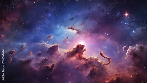 colorful space nebula and galaxy