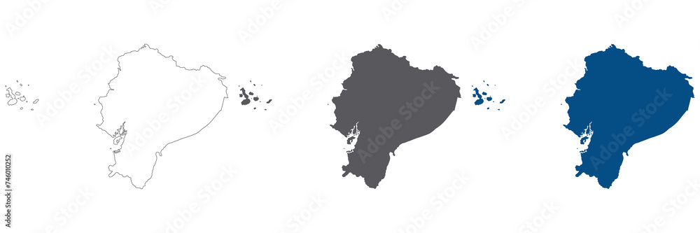 Ecuador map. Map of Ecuador in color
