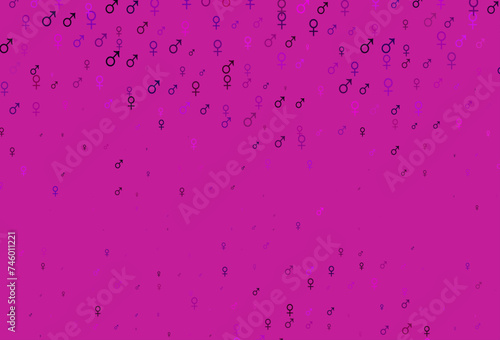 Light pink, blue vector texture with male, female icons.