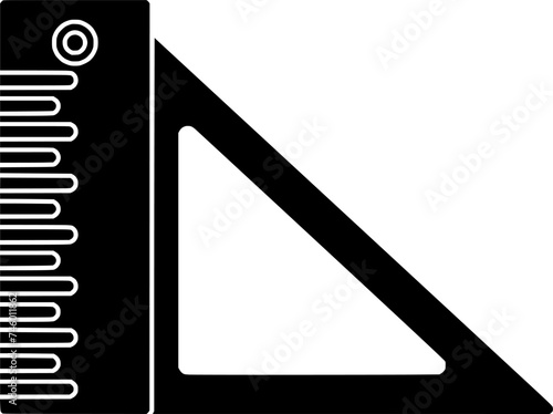 pencil illustration ruler silhouette engineering logo tool icon drawing outline construction equipment plan instrument architect project measurement sketch blueprint shape of plan instrument for vecto