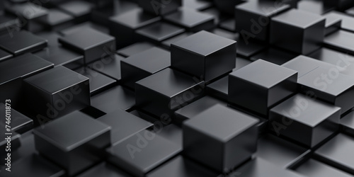 3D black cubes shape pattern background  1 