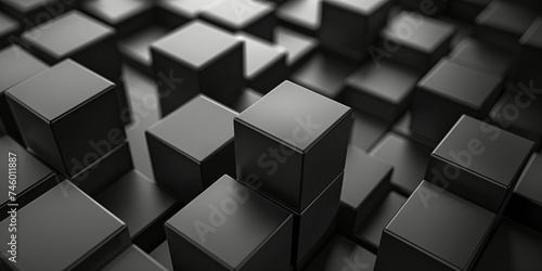 3D black cubes shape pattern background  6 